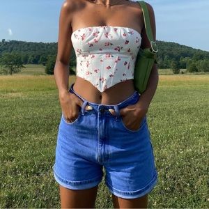 Princess Polly- The Swalla Shorts, blue denim